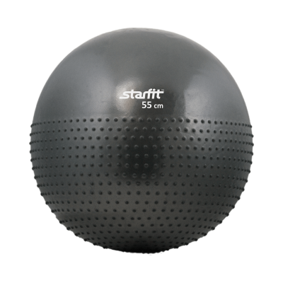 Мяч гимнастический полумассажный GB-201 55 см, антивзрыв, серый